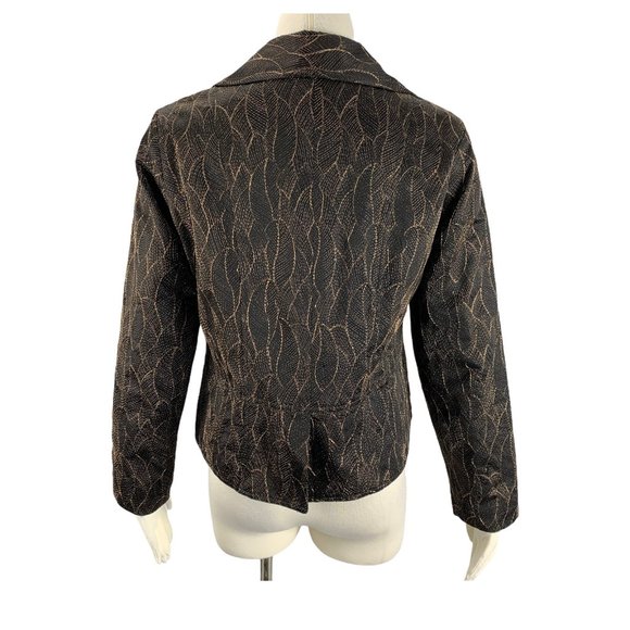 Chico's 1 M Gold Leaf Blazer Jacket Career Busines - Picture 3 of 7